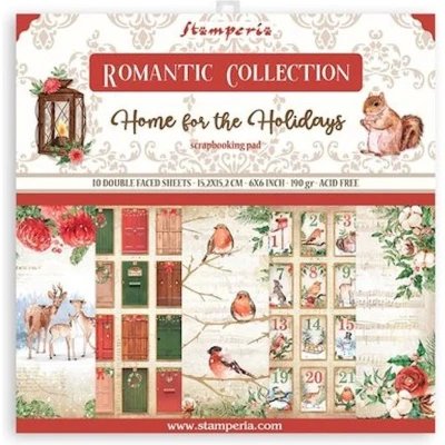 Afbeelding van Stamperia Romantic Home for the Holidays 6x6 Inch Paper Pack (SBBXS23)