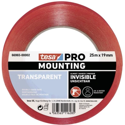 Afbeelding van tesa Mounting PRO Transparent 66965 00002 00 Montagetape Transparant (l x b) 25 m 19 mm 1 stuk(s)