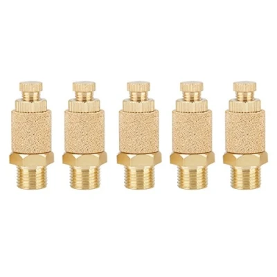 Afbeelding van 5 stuks/set 1/8 BSP messing pneumatische geluiddempers luchtstroom toerentalregeling gasgeluiddemper