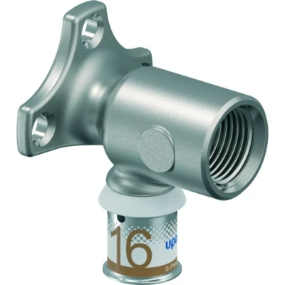 Afbeelding van Uponor S Press Plus muurplaat 1/2&quot; binnendraad x 16 hoog + flens. Artikelnr: 1070644