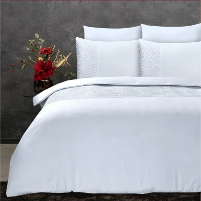 Afbeelding van Dekbedovertrek Velvet Crossline Tweepersoons (200x220 cm) Wit Microvezel Dessin: Effen Sleeptime Dekbed Discounter.nl
