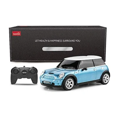 Afbeelding van Mini Cooper S Blauw 1:24 RC Speelgoedauto, Afstandsbediening Auto, Kids gift