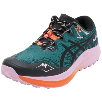 Afbeelding van Asics FUJI LITE 5 Trail hardloopschoenen, Dames, Maat: 37.5, Rainy lake/black Textiel/ synthetisch