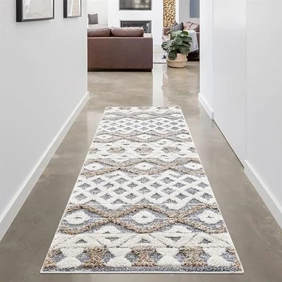 Afbeelding van Carpet City Hoogpolige loper Focus Boho vloerkleed, bijzonder zacht, 3D effect