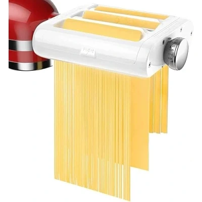 Afbeelding van Pasta opzetstuk voor KitchenAid blender, pastamachine, accessoires, 3 in 1 set, spaghettisnijder, fettuccinesnijder, pastamaset, accessoires met pastamroller