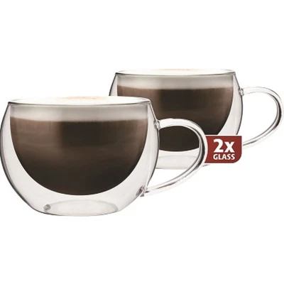 Afbeelding van Maxxo cappuccinoglazen dubbelwandig 14 cm glas 2 stuks