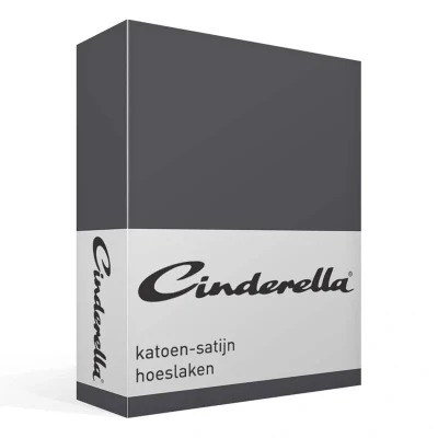 Afbeelding van Satijnen Hoeslaken Cinderella Anthracite 140 x 200 cm