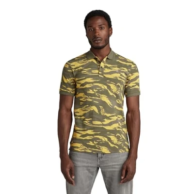Afbeelding van G STAR RAW Dunda Slim Ao Polo met korte mouwen, Meerkleurig (Dk Lemon Tiger Camo D24359 c335 g394), XS