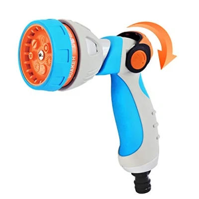 Afbeelding van GRÜNTEK Metalen tuinsproeier met 7 sproeiers, multifunctionele handdouche, tuinspuitpistool traploos instelbare watersterkte, ergonomische rubberen handgreep, schokbestendig en lichtgewicht