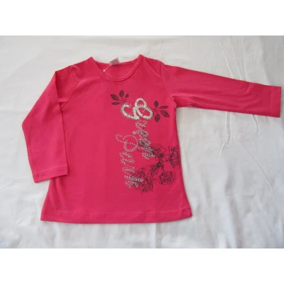 Afbeelding van dirkje, meisje, t shirt met lange mouw , fuchia tak 3 jaar 98