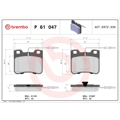 Afbeelding van Brembo Remblokset P 61 047
