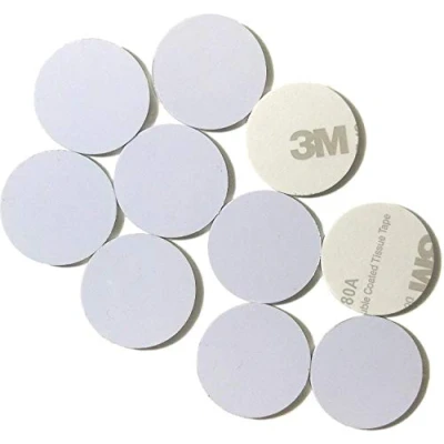 Afbeelding van 10 NFC on metal tags 25 mm ronde PVC witte stickers NXP Chip NTAG213 144 bytes geheugen met 3M sterke zelfklevende hoge scansterkte