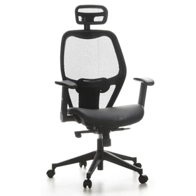 Afbeelding van Bureaustoel Met Armleuning Stof Zwart Ergonomisch