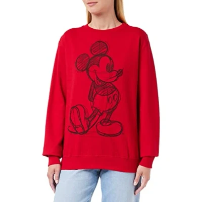 Afbeelding van Disney Mickey Mouse Sketch Sweatshirt voor dames, Rood, 36