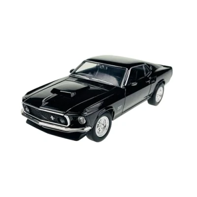 Afbeelding van Welly Ford Mustang Boss 429 Coupe Black Type I 3e Generatie 1969 1/24 Metalen Model Auto De Cast Nieuw in Box
