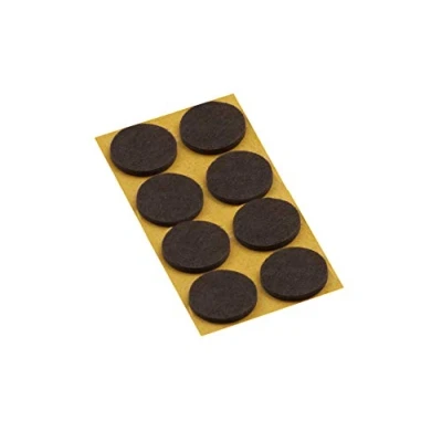 Afbeelding van Metafranc Viltglijders zelfklevend effectieve bescherming van uw meubels en stoelen / meubelglijders set voor gevoelige vloeren stoelglijders vloerglijders Ø 28 mm (8 Stuk) bruin