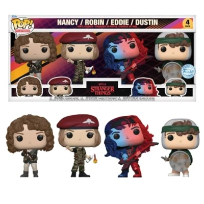 Afbeelding van Funko Pop! Movies: Stranger Things Nancy / Robin Eddie Dustin 4 Pack Exclusive Special Edition