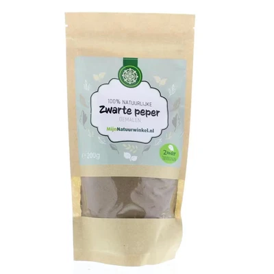 Afbeelding van Mijnnatuurwinkel Zwarte Peper Gemalen, 200 gram