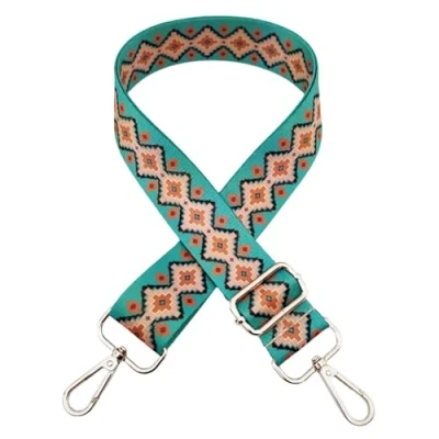 Afbeelding van Verstelbare schouderriem voor tassen, tassenriemen om te wisselen, tasriem breed 3,8 cm dames draagriem met zilveren karabijnhaak, handtas, schoudertas, groen, P1