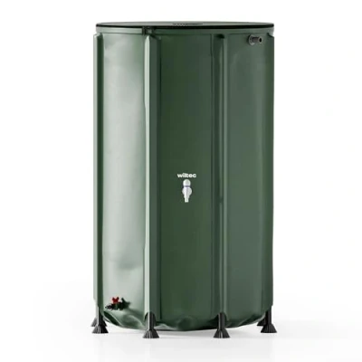 Afbeelding van Wiltec opvouwbare regenton 500 l met decksel, regenvat van 620 g/m² PVC, regenwatertank tapkraan, watercontainer ABS schakelaar, wateropslag ø 80 x 98 cm