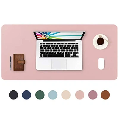 Afbeelding van DOBAOJIA Muismat Grote Mousepad XL, Bureaulegger Bureaumat, Bureau Vloeipapier Schrijfblok, Laptop Bureaumat voor kantoor/thuis, PU leer waterdicht + suède antislip 80 x 40 cm (Roze)