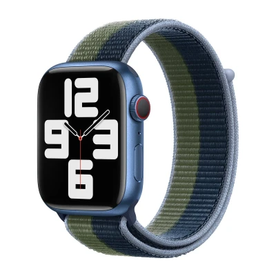 Afbeelding van Apple origineel Sport Loop Watch 42mm / 44mm 45mm 49mm Abyss Blue Moss Green ML313AM/A
