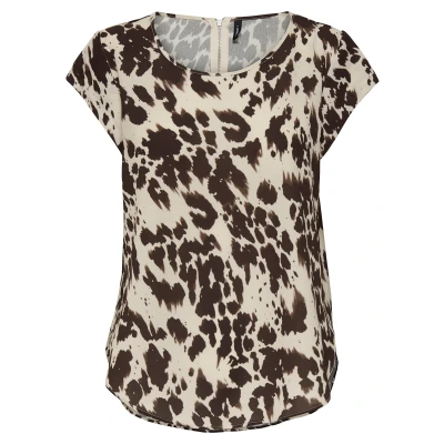 Afbeelding van Only Onlvic Ss Aop Top Noos Wvn 15161116 Donker Bruin Dames The Stone
