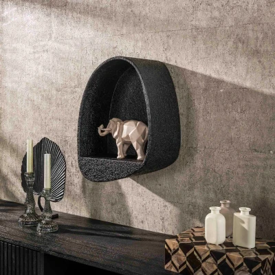 Afbeelding van Hoyz Collection Wandschap Metallic Druppel Grijs 21x34x46 cm