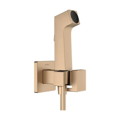 Afbeelding van hansgrohe Bidethanddouche E met 1 waterbesparende jet (EcoSmart), incl. stopkraan, douchekophouder en doucheslang 1,25 m, voor koud water, brushed bronze, 29231140