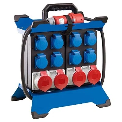 Afbeelding van as Schwabe STECKY Duo 1 CEE Stromverteiler mit 3,4 m Strom Zuleitung H07RN F 5G2,5 8x Schuko (230 V, 16 A) + 4x Steckdosen (400 Outdoor IP44 Made in EU I 60931