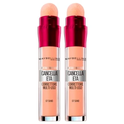 Afbeelding van 2 x Maybelline concealer, vloeibaar, veelzijdig inzetbaar, kleur 07 zand correctiepen