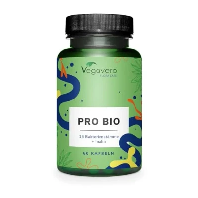 Afbeelding van Vegavero CULTUUR Complex 100% BIOLOGISCH 15 bacteriestammen met inuline Lactobacillus &amp; Bifidobacterium 60 maagsapresistente capsules Laboratorium getest Vegan