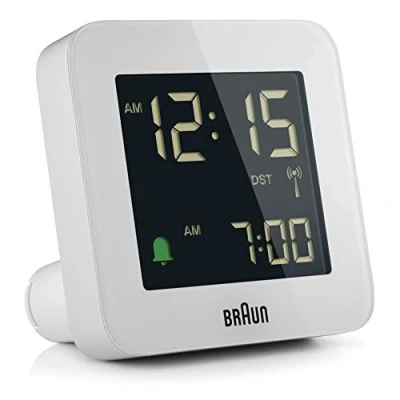 Afbeelding van Braun digitale reiswekker BC09B Wit Radio controlled / 7.5 x 4.5 cm Kunststof