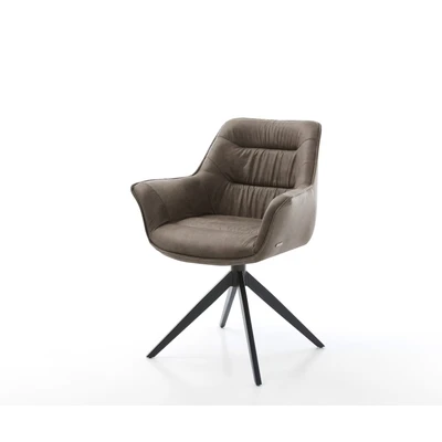 Afbeelding van Draaistoel Kaira Flex kruisframe breed zwart taupe vintage 360 draaibaar
