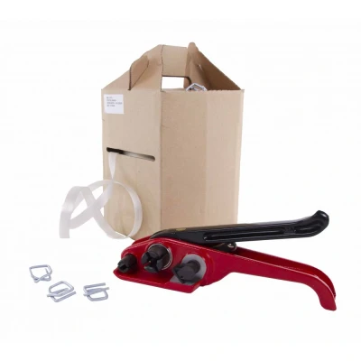 Afbeelding van Startersset Polyesterband 16 Mm Wit (1 Rol + 100 Gespen Avt Spanner)
