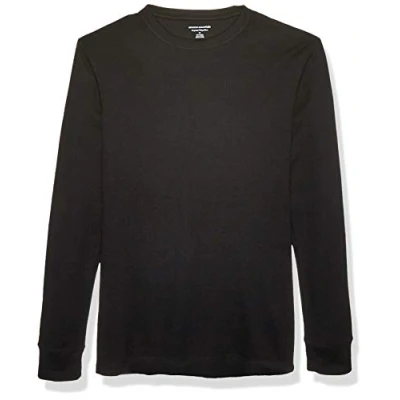Afbeelding van Amazon Essentials Men&#039;s Shirt met lange mouwen, wafelpratoon en normale pasvorm, Zwart, S