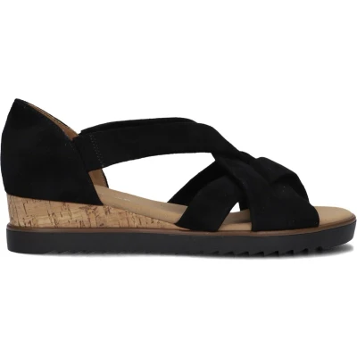 Afbeelding van Gabor 782 Sandalen Met Sleehak Dames Zwart Maat 38