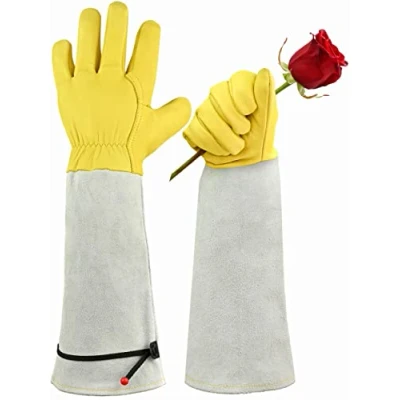 Afbeelding van Rozenhandschoenen 𝗟𝗲𝗲𝗿 𝗗𝗼𝗼𝗿𝗻𝗯𝗲𝘀𝗰𝗵𝗲𝗿𝗺𝗶𝗻𝗴 Tuinhandschoenen Lang Doornbestendige Handschoenen L