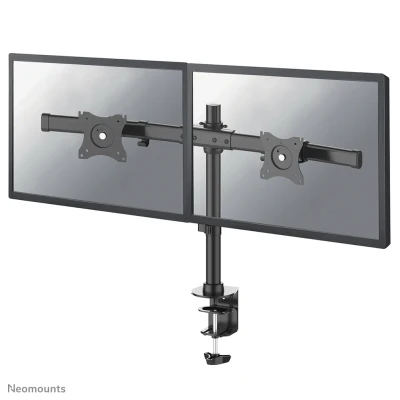 Afbeelding van FPMA DCB100DBLACK is een crossbar bureausteun voor 2 flat screens t/m 27 inch (69 cm).