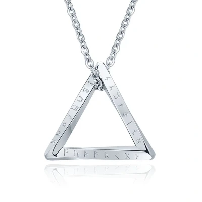 Afbeelding van Mendes Nordic Heren Ketting Rune Triangle Silver