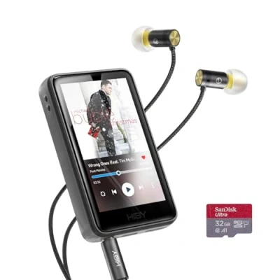 Afbeelding van HiBy R1 HiFi Mp3 speler met Bluetooth 5.1 Hi Res Audio Gecertificeerd DSD 256 Native Getijden Qobuz MSEB Tuning 3 &quot;Touchscreen 32 GB+Yves Oortelefoon