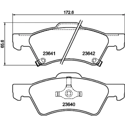 Afbeelding van HELLA PAGID 8DB 355 010 061 Remblokkenset T1315 Dikte: 18mm Remsysteem: Teves Met akoestische slijtagewaarschuwing voor o.a. CHRYSLER / DODGE