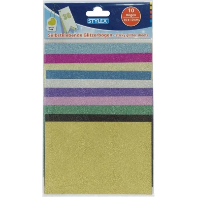 Afbeelding van Stylex Hobby Glitter Plakpapier 15X10 Cm 10 Stuks