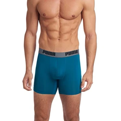 Afbeelding van PUMA Retro shorts voor heren, verpakking van 3 stuks, rood/grijs/blauwgroen, M