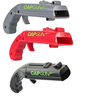 Afbeelding van Cap Gun Flesopener, pistool, 3 stuks flessenopener, bierflesopener, pistool voor thuis, bar, feest, drinken en spel