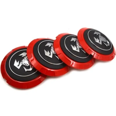 Afbeelding van 4 Stuks Naafkappen Voor Abarth 133mm, Wieldoppen Velgen Badge Wielnaafdoppen Wiel Center Met Auto Logo Embleem Accessoires Naafdop