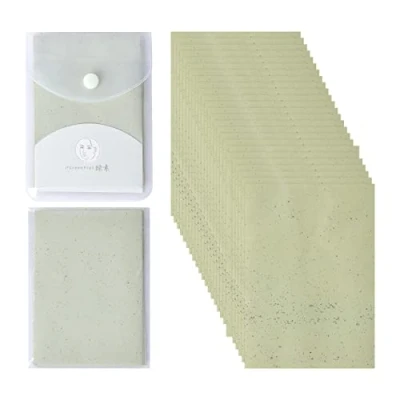 Afbeelding van Vesaneae 160 vellen Blotting Paper gezicht, Oil Control met zak, gezichtsdovend poederpapier, vetabsorberend vloeipapier, olie absorberende voor vettige huidverzorging (groen)