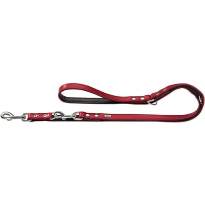 Afbeelding van HUNTER BASIC verstelbare hondenriem voor honden, gecoat splitleer, kunstleer, weerbestendig, 1,8/200 cm, rood