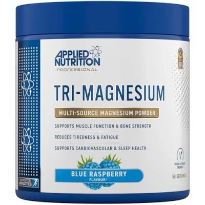 Afbeelding van Applied Nutrition Tri Magnesium Blue Raspberry 50 servings poeder Bisglycinate Bisglycinaat Taurate Tauraat Citrate Citraat