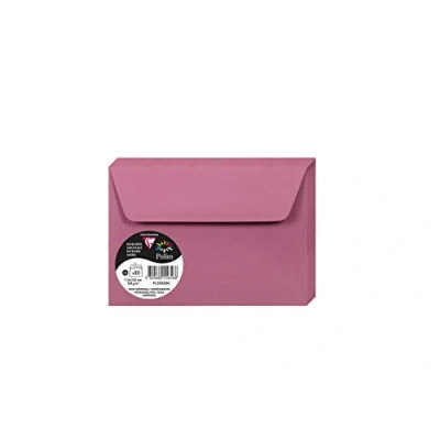 Afbeelding van Clairefontaine Ref 55656C Stuifmeel zelfklevende enveloppen (Pack van 20) C6 formaat, 120gsm papier, printercompatibel, zuurvrij, strip voor gemakkelijke afdichting hortensia roze